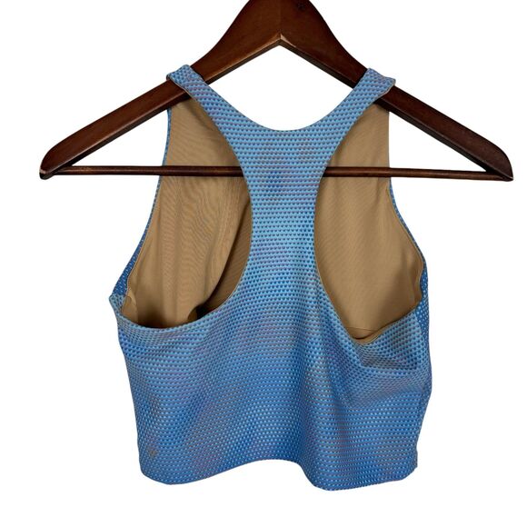 Old Navy Blue Print Active Powersoft Sports Bra Crop Top Girls XL Shelf Bra - Picture 2 of 5